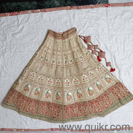 Bridal Lehenga (Heavy Embroidery)  Red Green Ivory  Worn Once  Like New