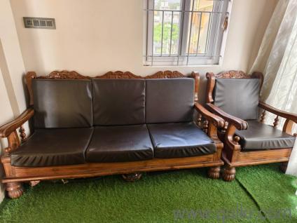solid wood sofa set with cushion 
