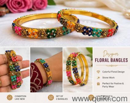Traditional Fancy Bangles with Stone Work