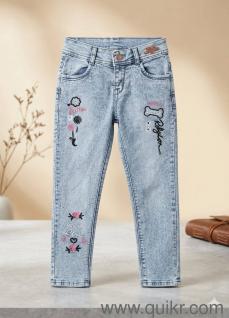 9-10 Years Girls Stylish Blue Jeans