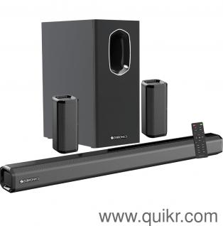 ZEBRONICS Juke BAR 7400 PRO 5.1 Channel soundbar with 6.5" subwoofer, 400W RMS, Dual Rear Satellites, HDMI (ARC), Optical in, AUX, BT v5.0, USB in, Remote Control,LED Display and Wall Mount(Black