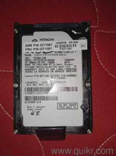 Hitachi 160GB 7200RPM hard disk for sale. Old model, working condition Suitable for old laptop/computers, storage, spare use. 