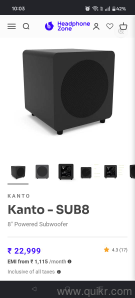 Kanto SuB 8 powered subwoofer