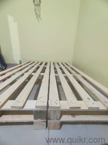 wooden pallet double bed and 2 seater sofa