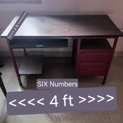 METAL FRAME OFICE TABLES 4FTX2FT WITH DRAWER,KEYS,TRAY & SIMPLE OFFICE TABLE 3FTX2FT