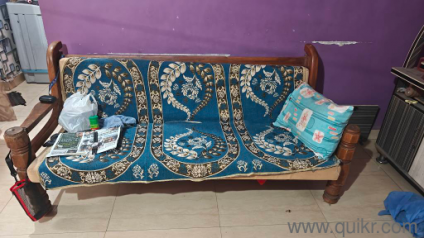 a bed, a sofa