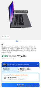 Mi Notebook Horizon Edition 14 Intel Core i7 10th Gen
