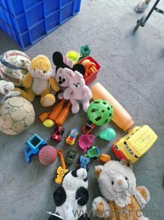 assortment of branded soft and vehicle toys 