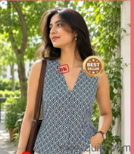 Brand New Trendy Sleeveless Geometric Printed Top for Women