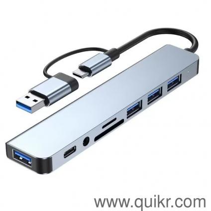 8-in-1 Dual-Head Type c Usb3.0 USB c Hub TF/SD Card Reader Portable 3.5mm Headphone Jack 8-1 USB c H