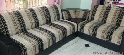 Cream black stripes branded(DAMRO) sofa set