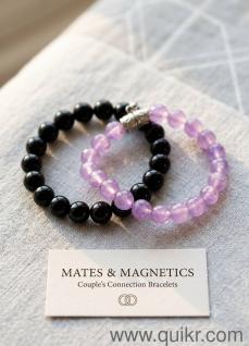 Pair of Magnetic Couple Bracelets - Black & Purple (New)"