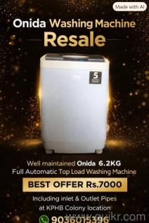 All maintained and well working Onida 6.2 KG Fully automatic washing machine for resale with price of Rs.7000