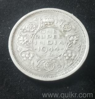 Antique 1 Rupee silver  coin of British Era