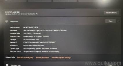 Hp zbook (1TB, 16GB RAM), intel core i7, 11th gen.