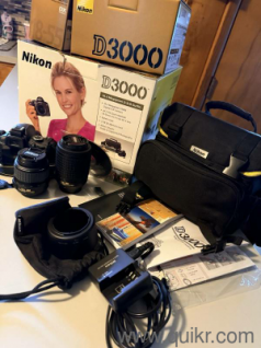 100%ORIGINAL Nikon D3000 Digital SLR Camera 10.2MP With Original Boxing And Extra Lens 