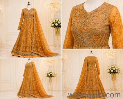 Orange Heavy Embroidery Dress