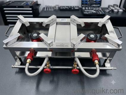 brand new steel gas stove with brass burners 
