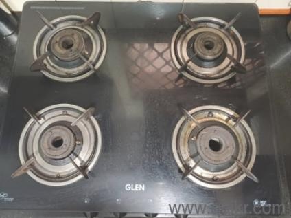 GLEN 4 BUNER TOUGHENED GLASS GAS STOVE
